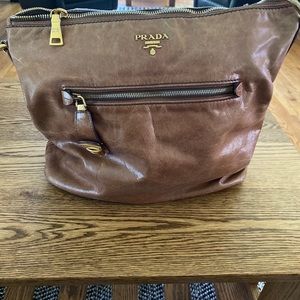 Prada hobo bag, nice leather, and brass hardware.
